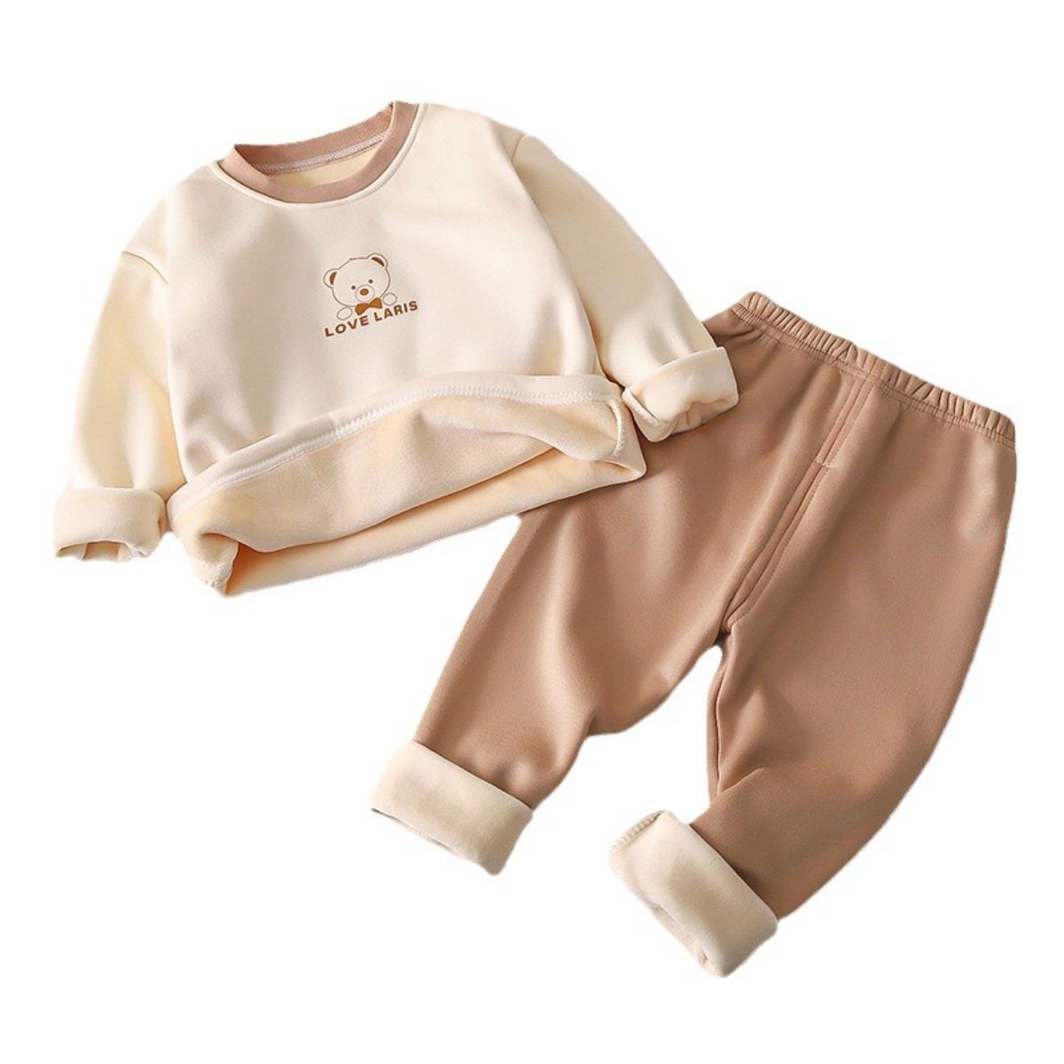 Boys and girls fleece thermal underwear set