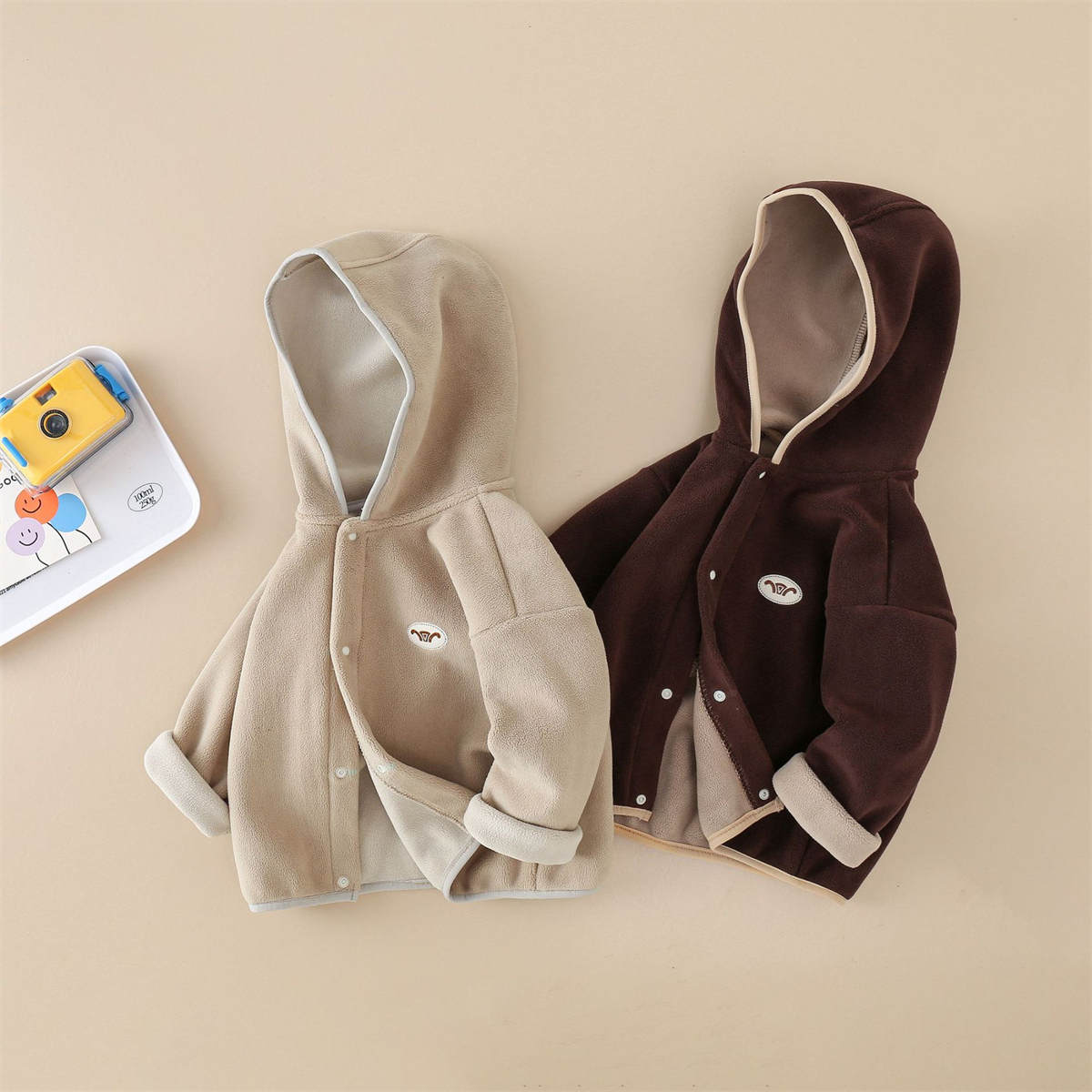 Baby boy winter hooded fleece top