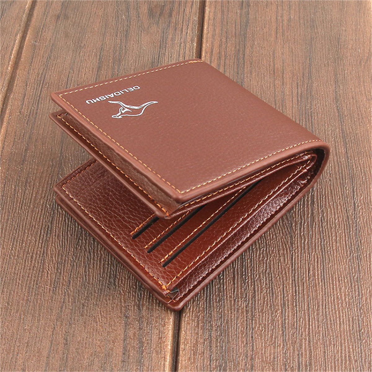 Men's Retro Fashion Zipper Short Multifunctional Card Holder Wallet