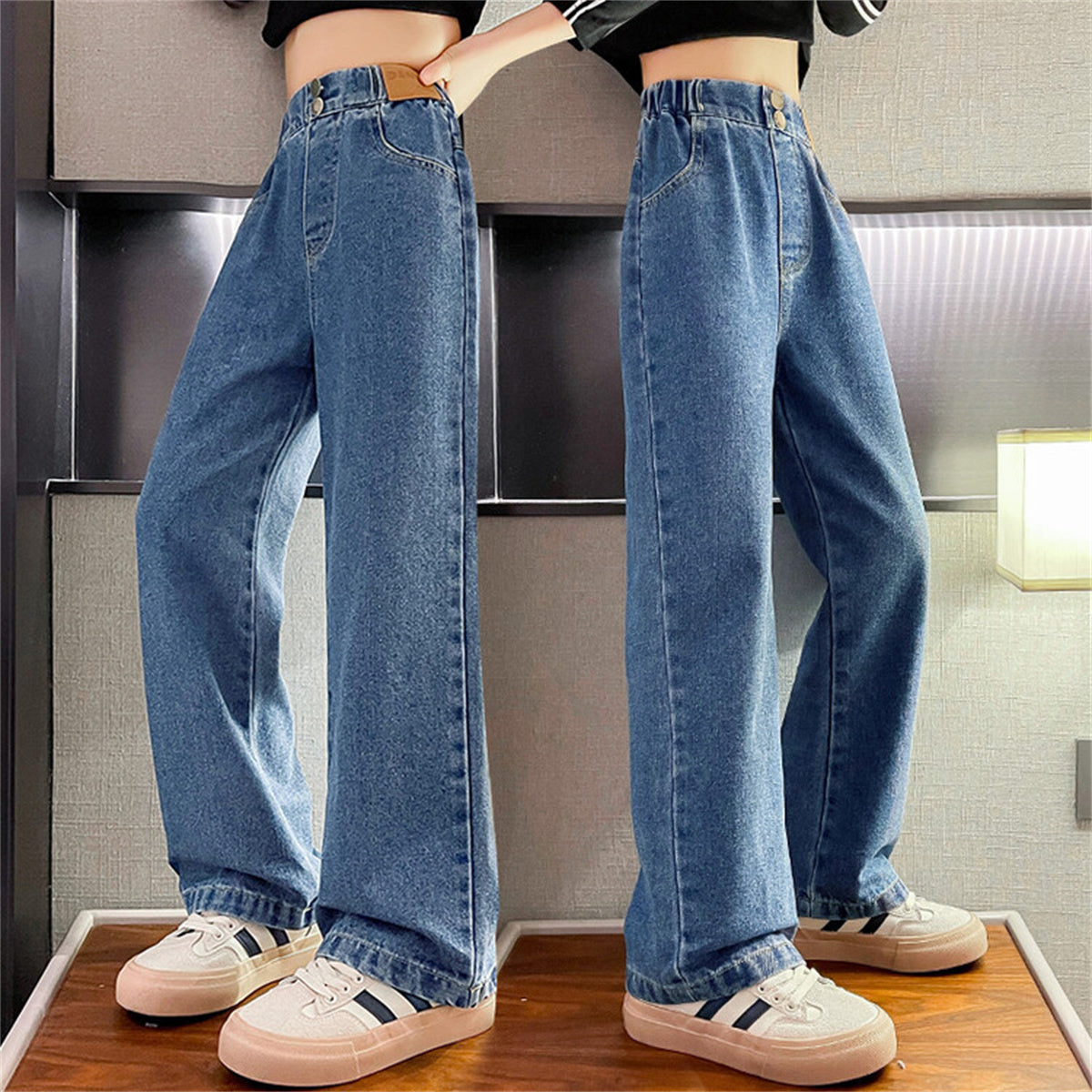 Girls' loose straight pants autumn style jeans