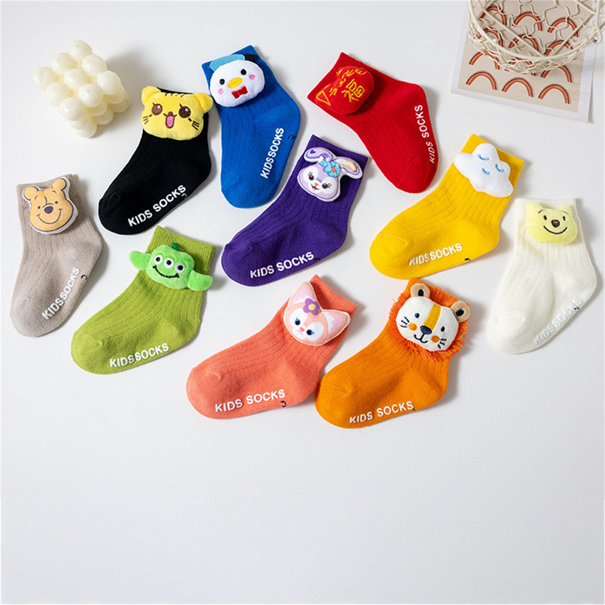 Children's autumn and winter cute doll socks infant mid-tube short socks