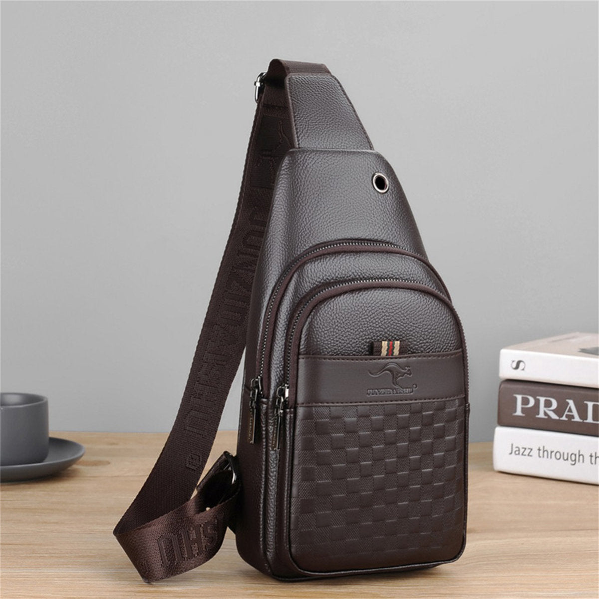 Men's chest bag mature business style simple chest shoulder bag