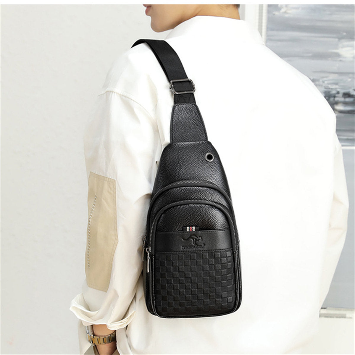 Men's chest bag mature business style simple chest shoulder bag