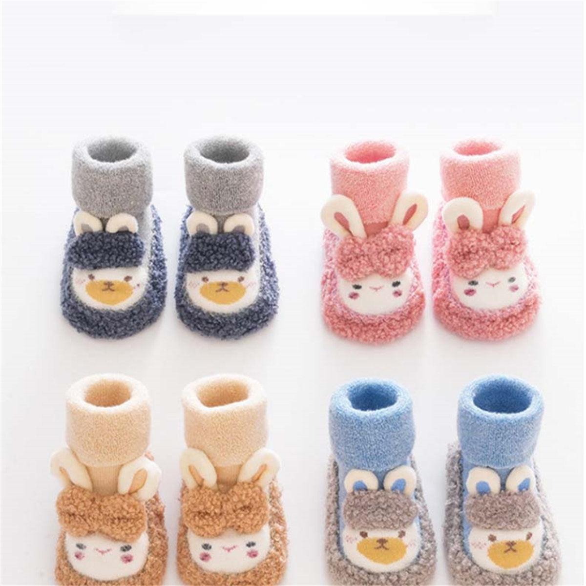 Baby Boys and Girls Winter Cute Rabbit Pattern Non-slip Warm Cotton Shoes