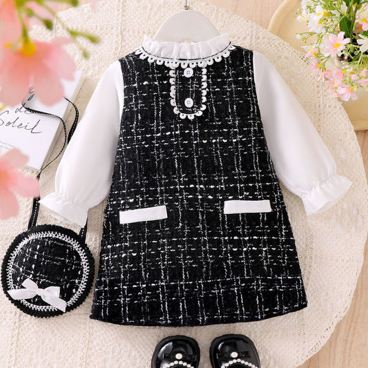 Girls long sleeve ruffled dress