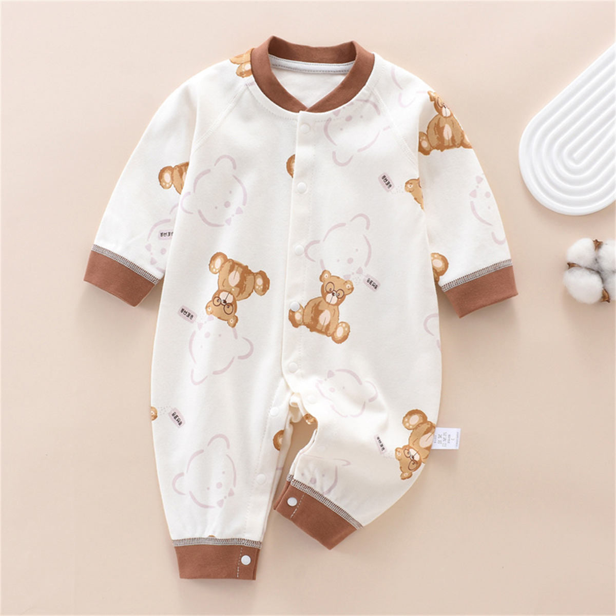 Cute cartoon long-sleeved baby romper for boys and girls