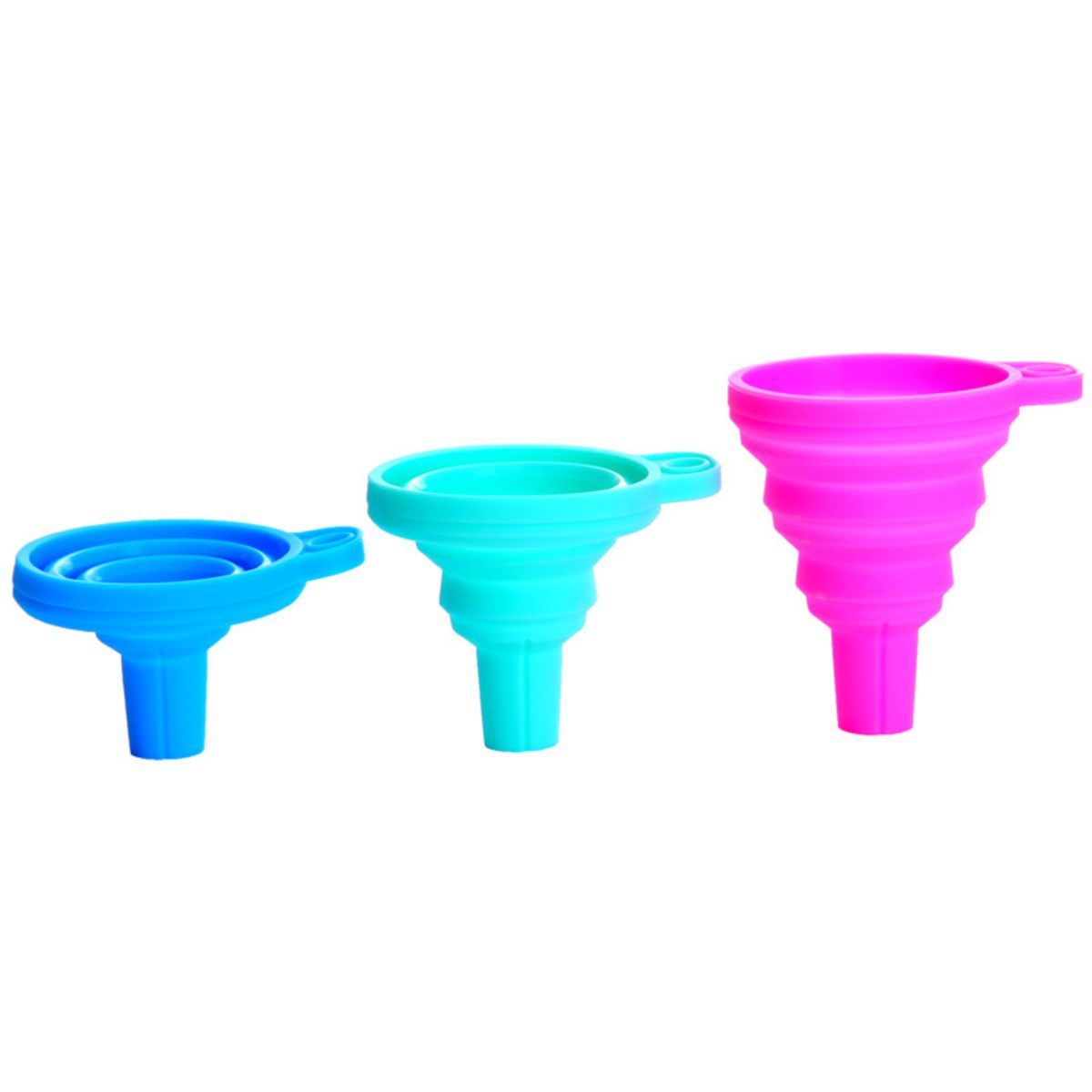 Foldable telescopic small funnel mini household plastic funnel pouring oil pot household silicone funnel oil leak packaging