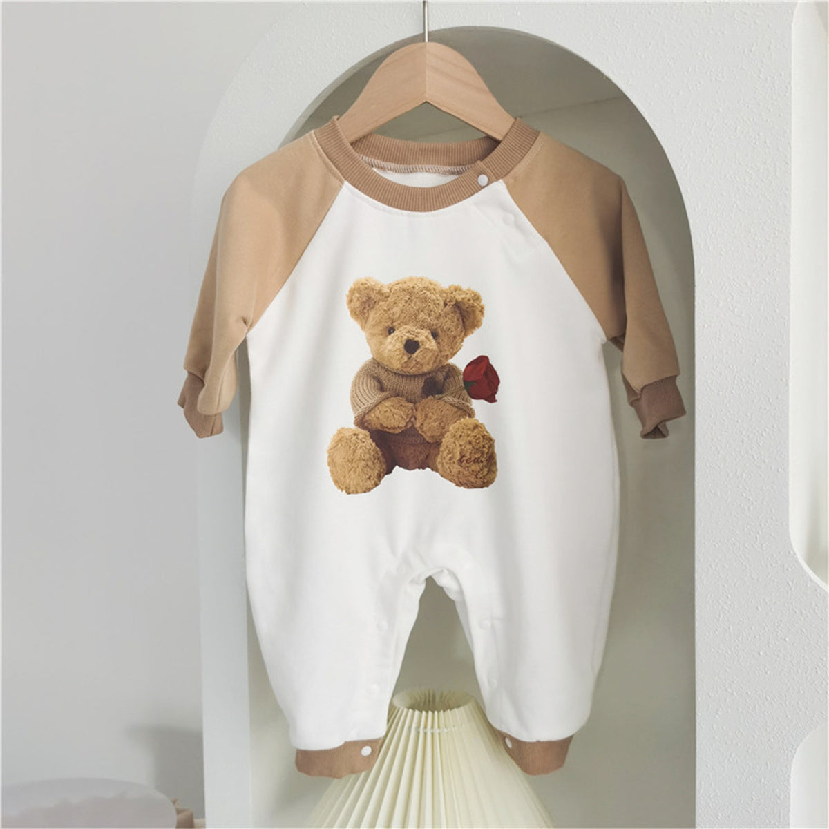 Large collection of khaki bear trendy sweater style jumpsuit