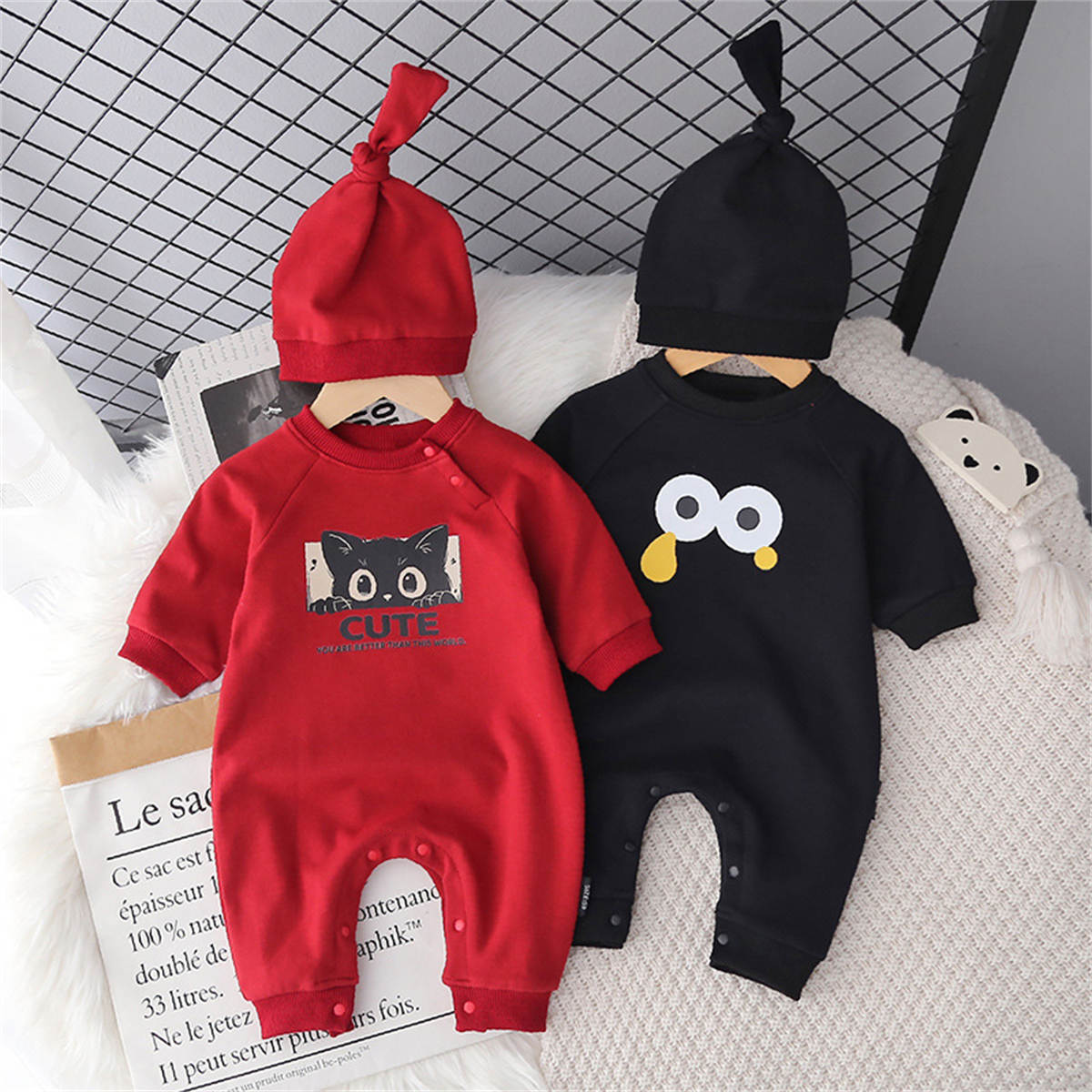 Baby autumn big eyes cartoon onesie