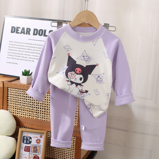 Girls cute sweet home wear soft pajamas set