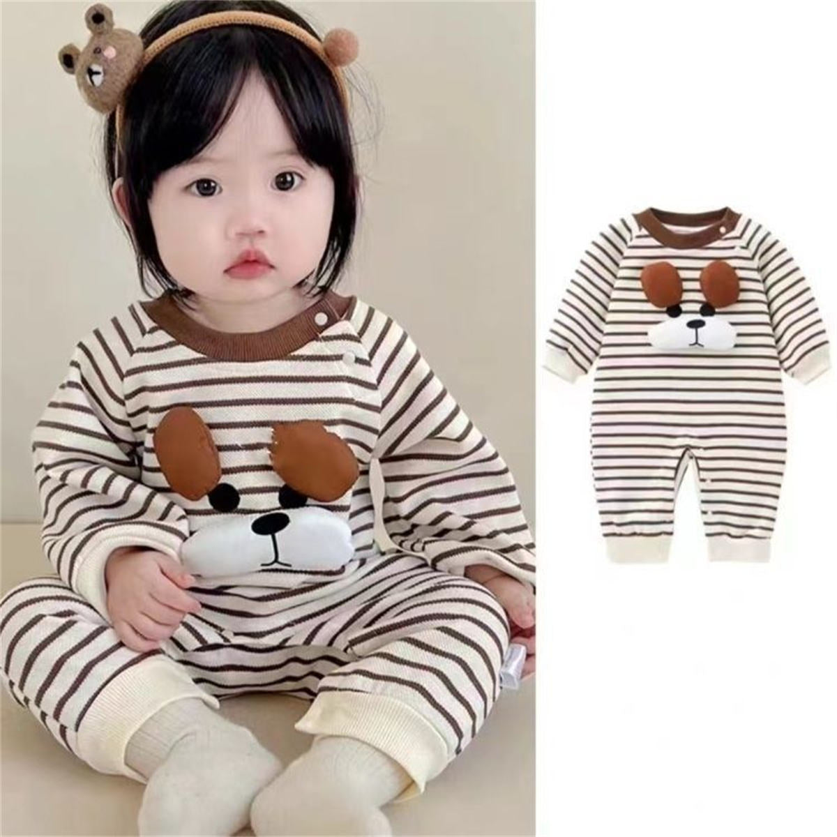 Baby spring and autumn cartoon long sleeve romper