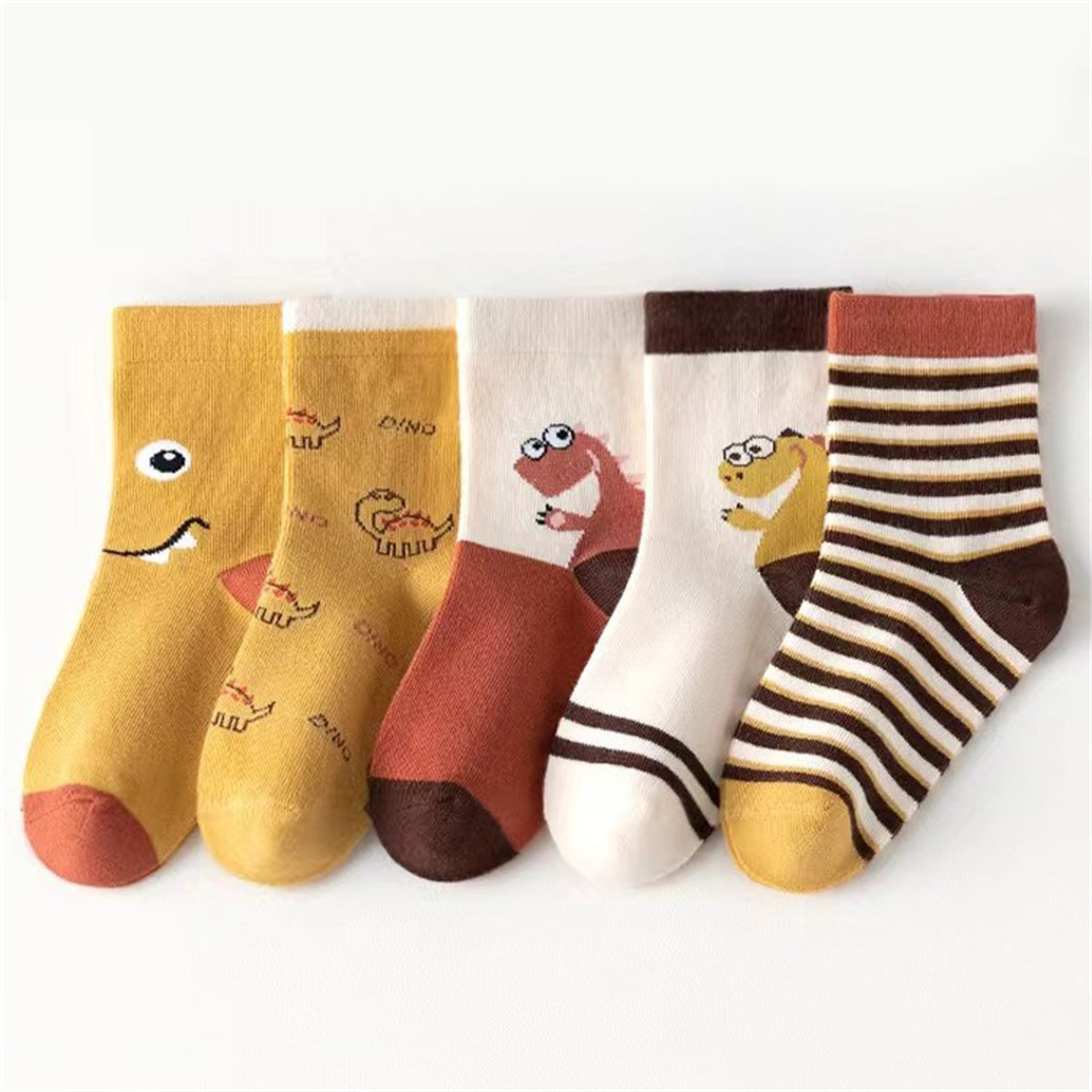 Children's 5-piece dinosaur socks set