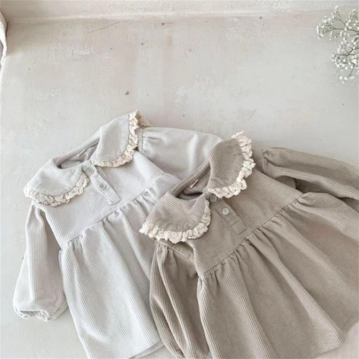 Girls baby wick skirt lace doll collar dress