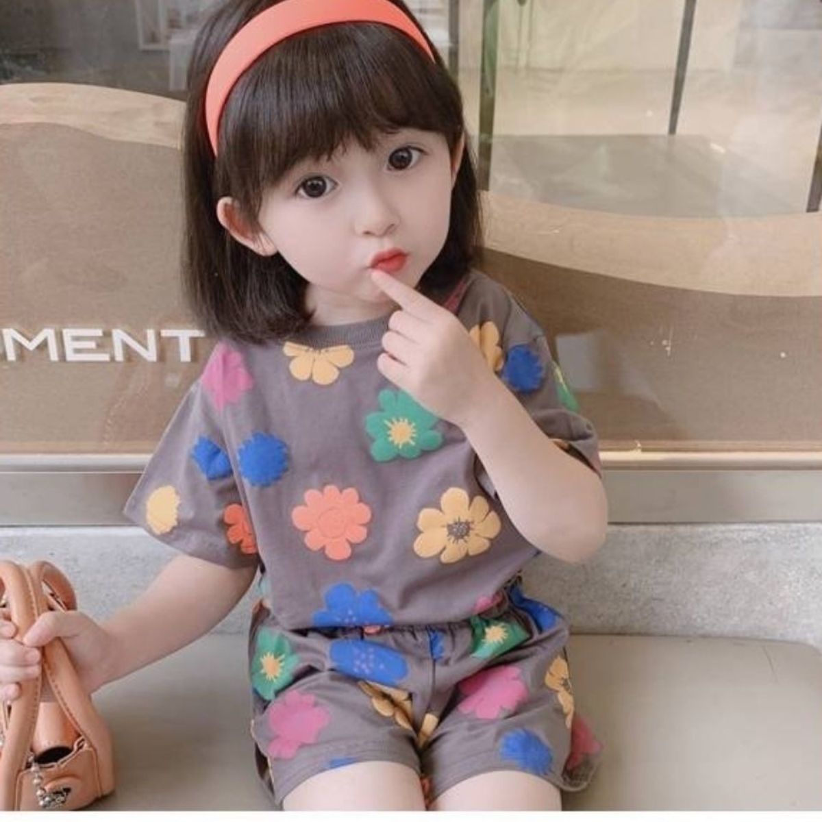 Summer thin short-sleeved children's suit home clothes boys and girls air-conditioned clothes printed casual sports pants suit