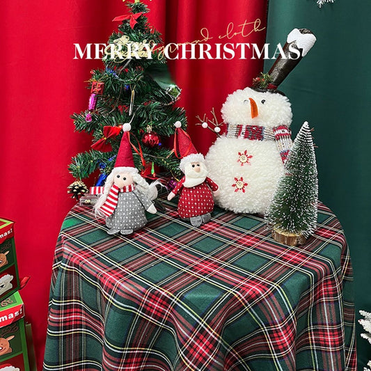 Christmas Retro Plaid Decorative Tablecloth