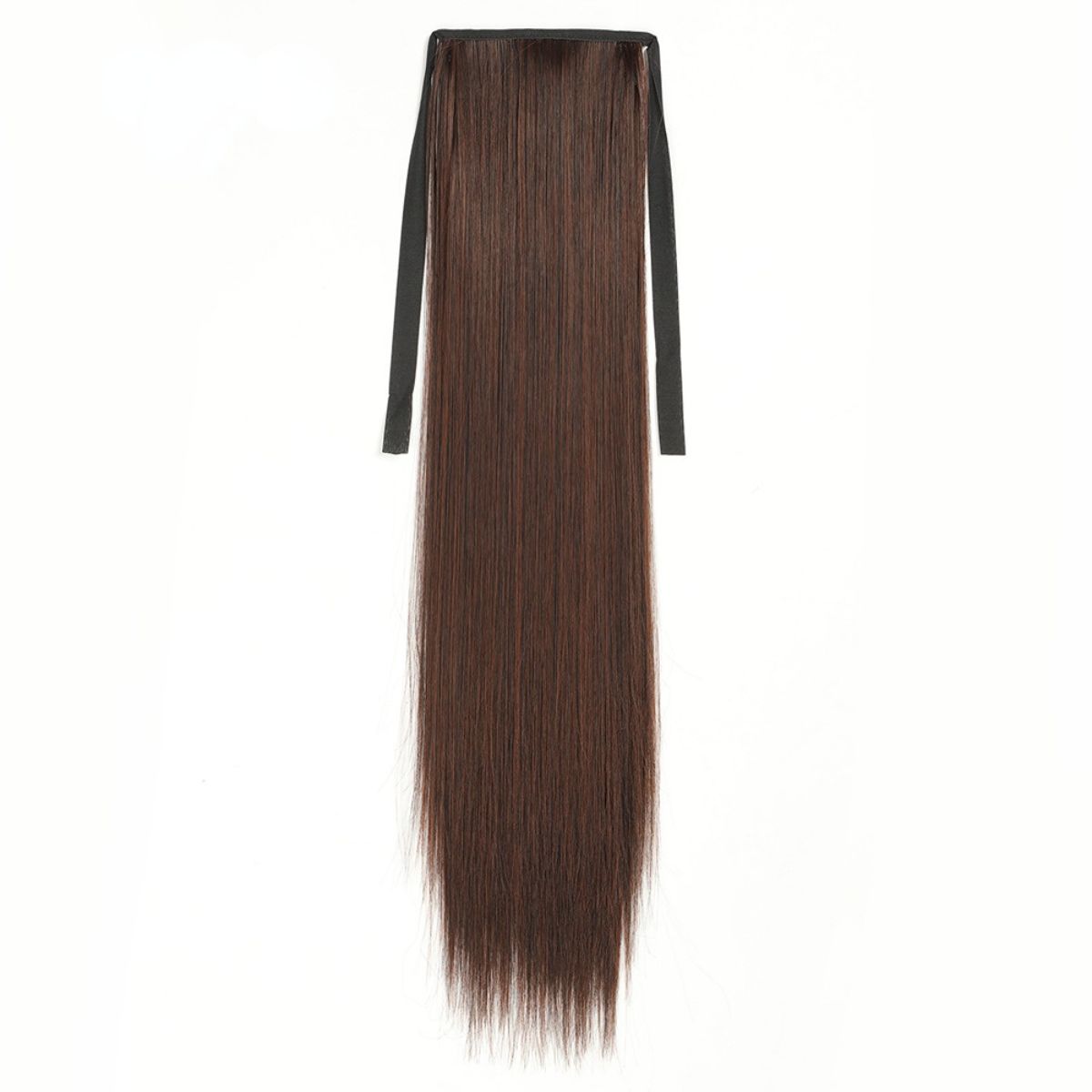 Fashionable and smooth wig ponytail, realistic matte silk long straight hair wig ponytail, tied straight hair fake ponytail