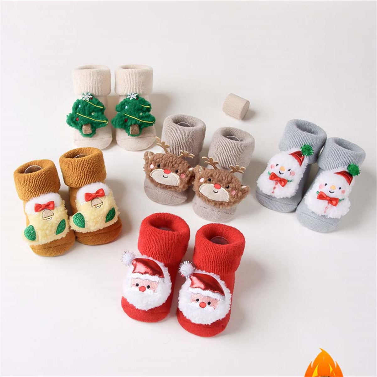 Baby autumn and winter style furry Christmas doll warm non-slip baby socks