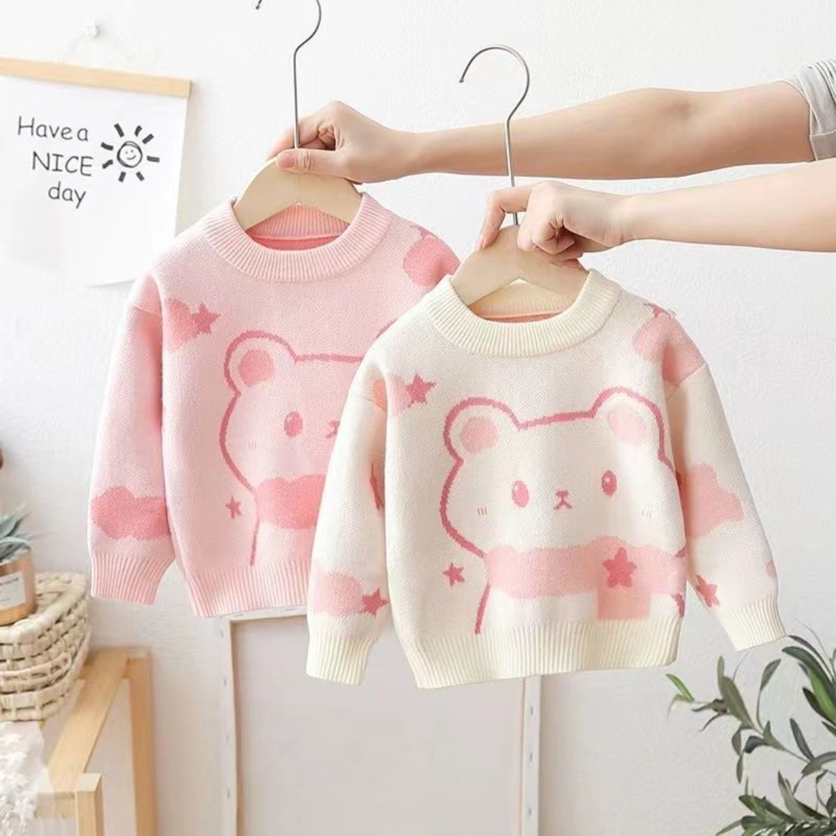 Girls mink fleece thick sweater