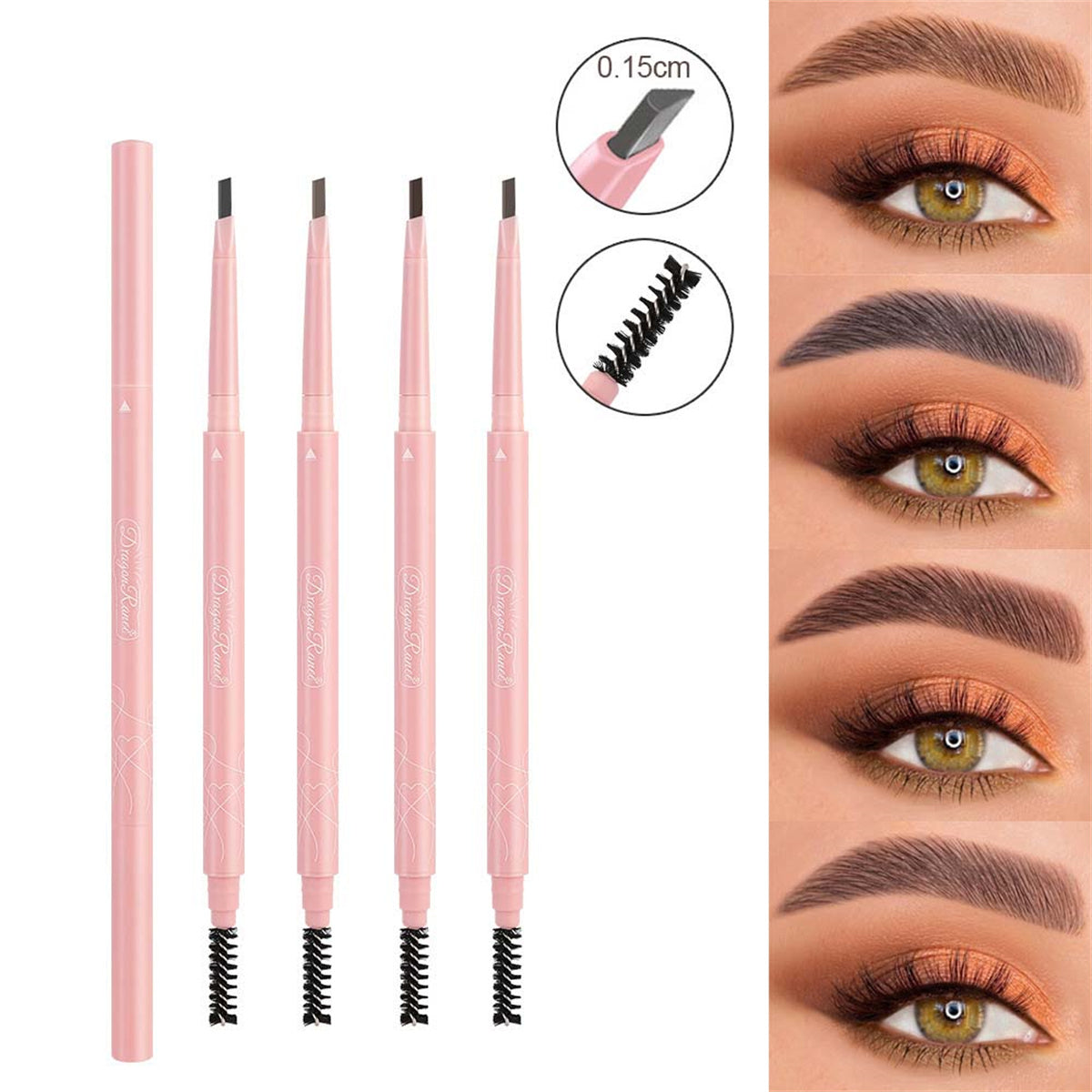 Ultra-fine waterproof and sweat-proof triangle eyebrow pencil for beginners that is not easy to fade