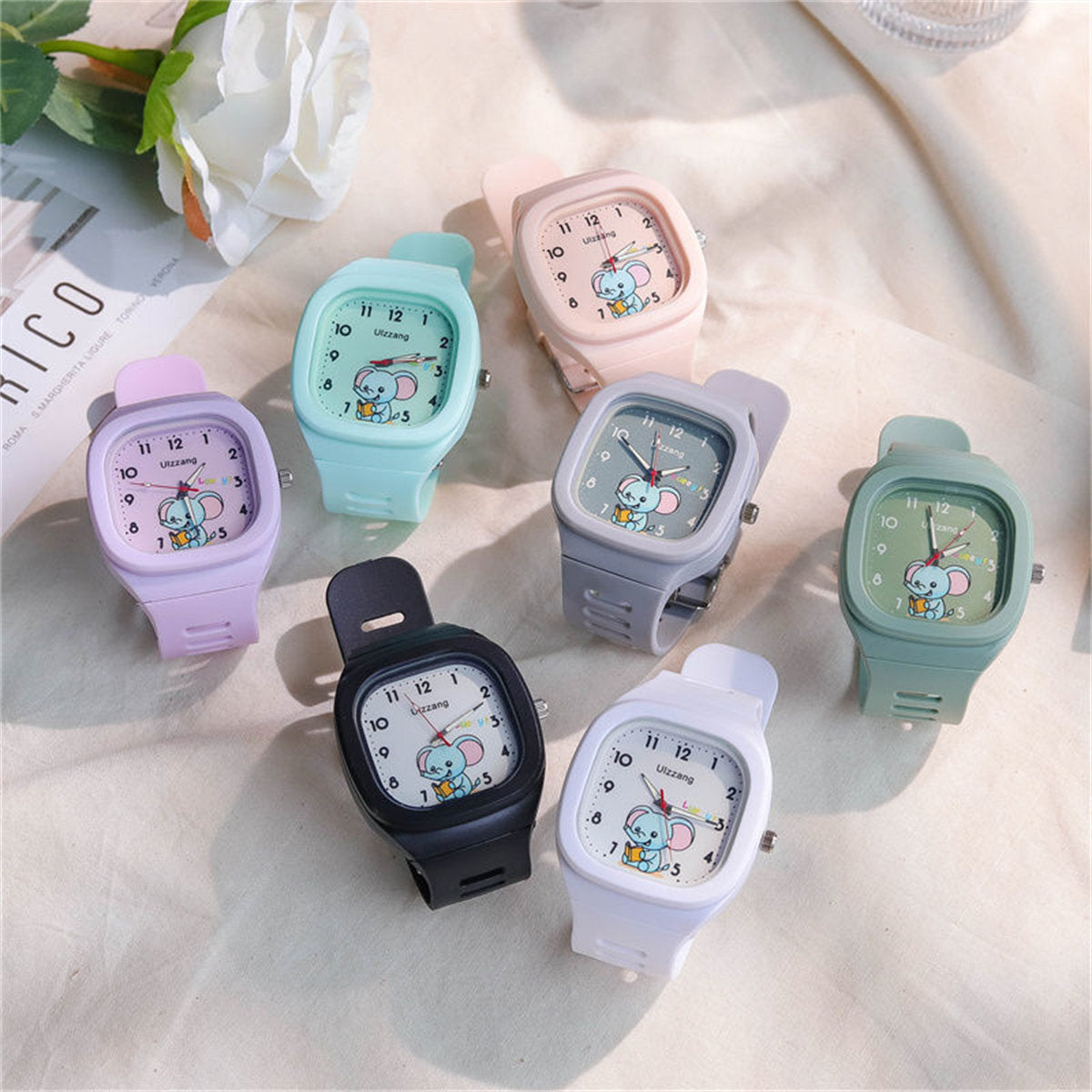 Children's boys and girls cute Dumbo student time silicone casual electronic watch