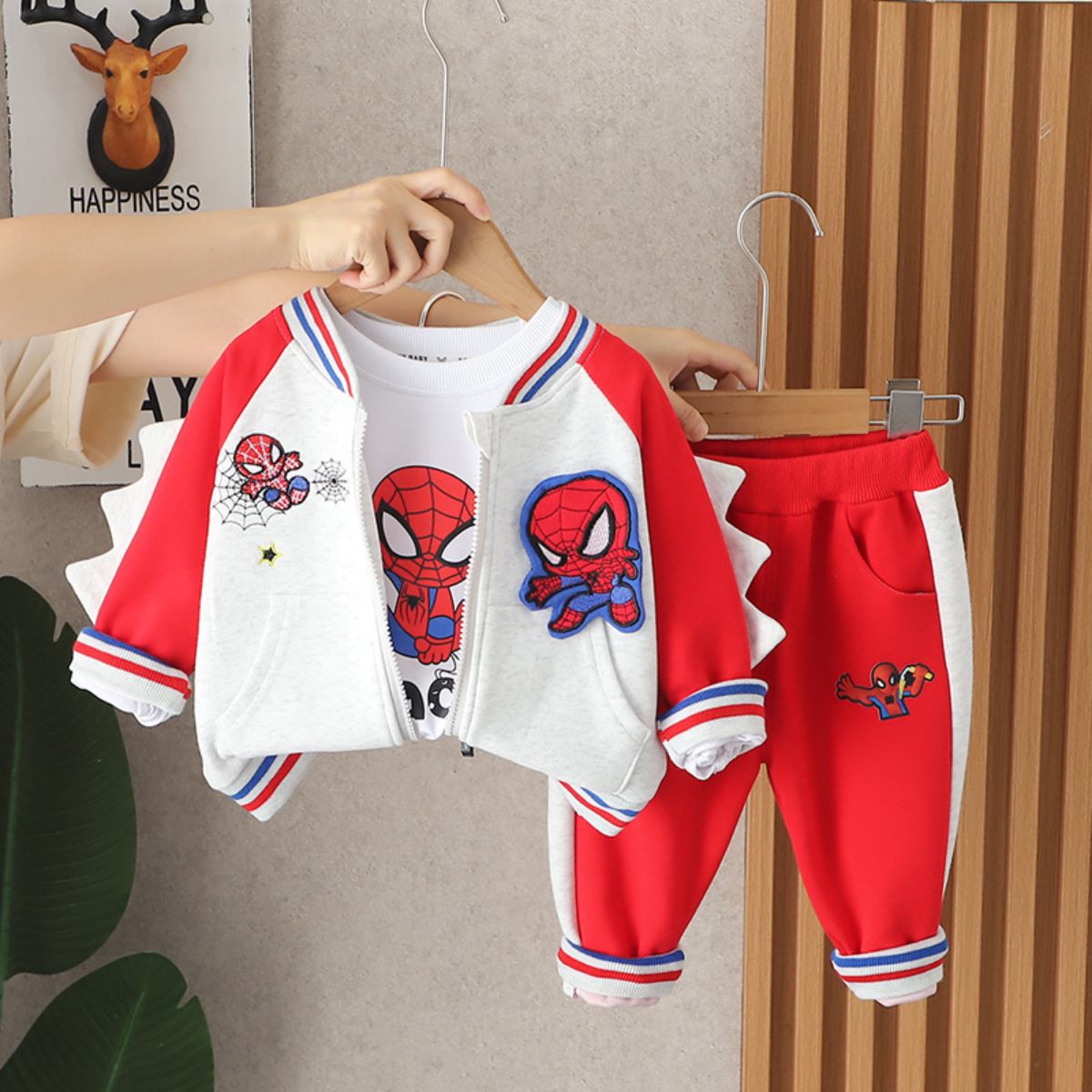 Boys' Ultraman suit sports long sleeve three piece suit