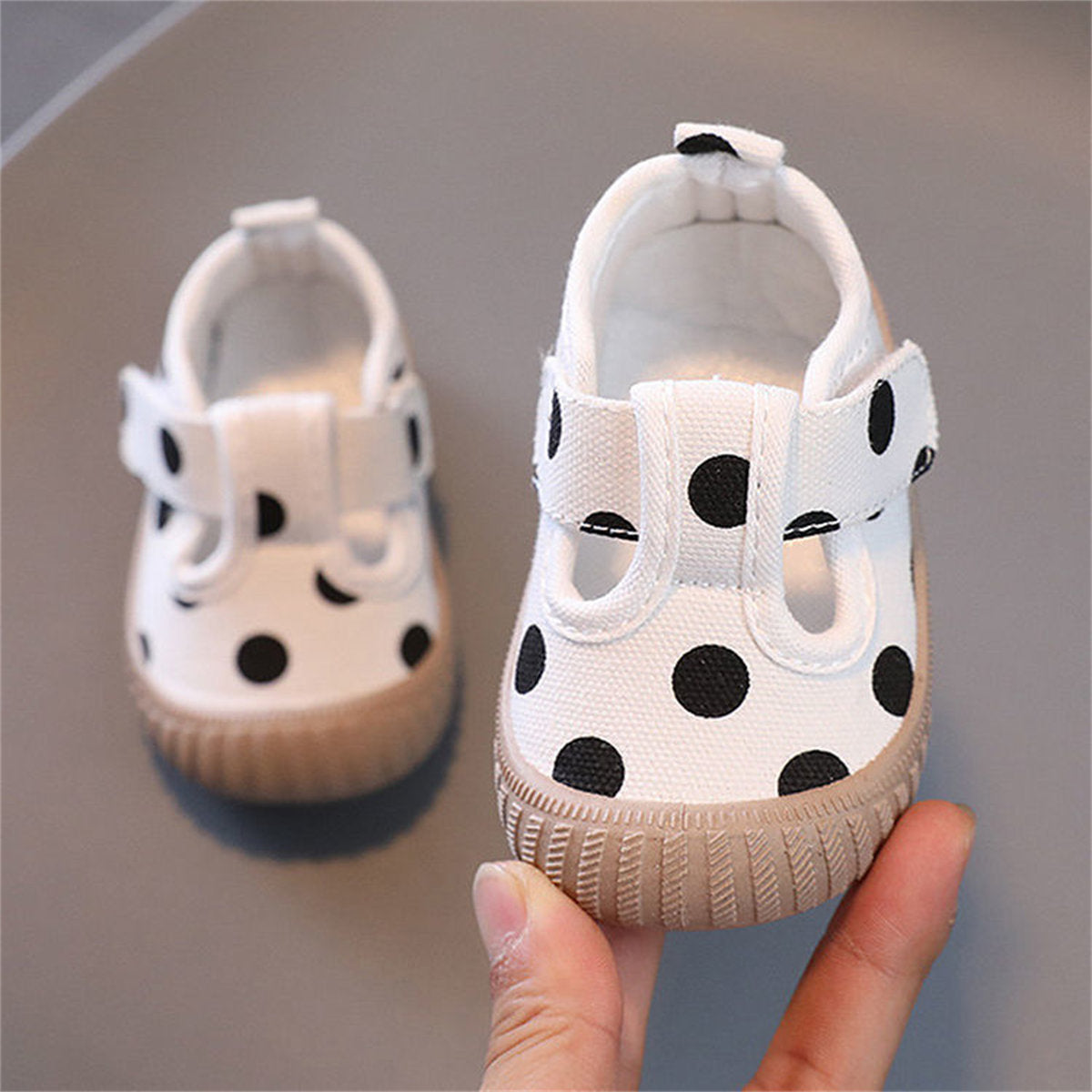 Little girls cute leopard check soft sole fabric toddler shoes