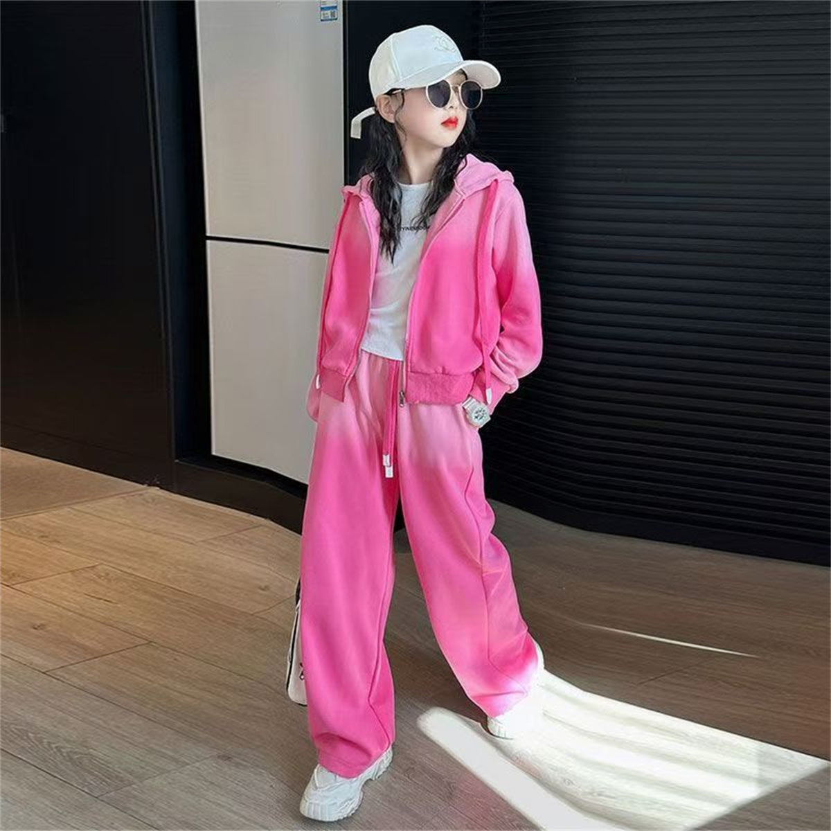 Girls autumn suit gradient two-piece set sweet and cute 2-piece set