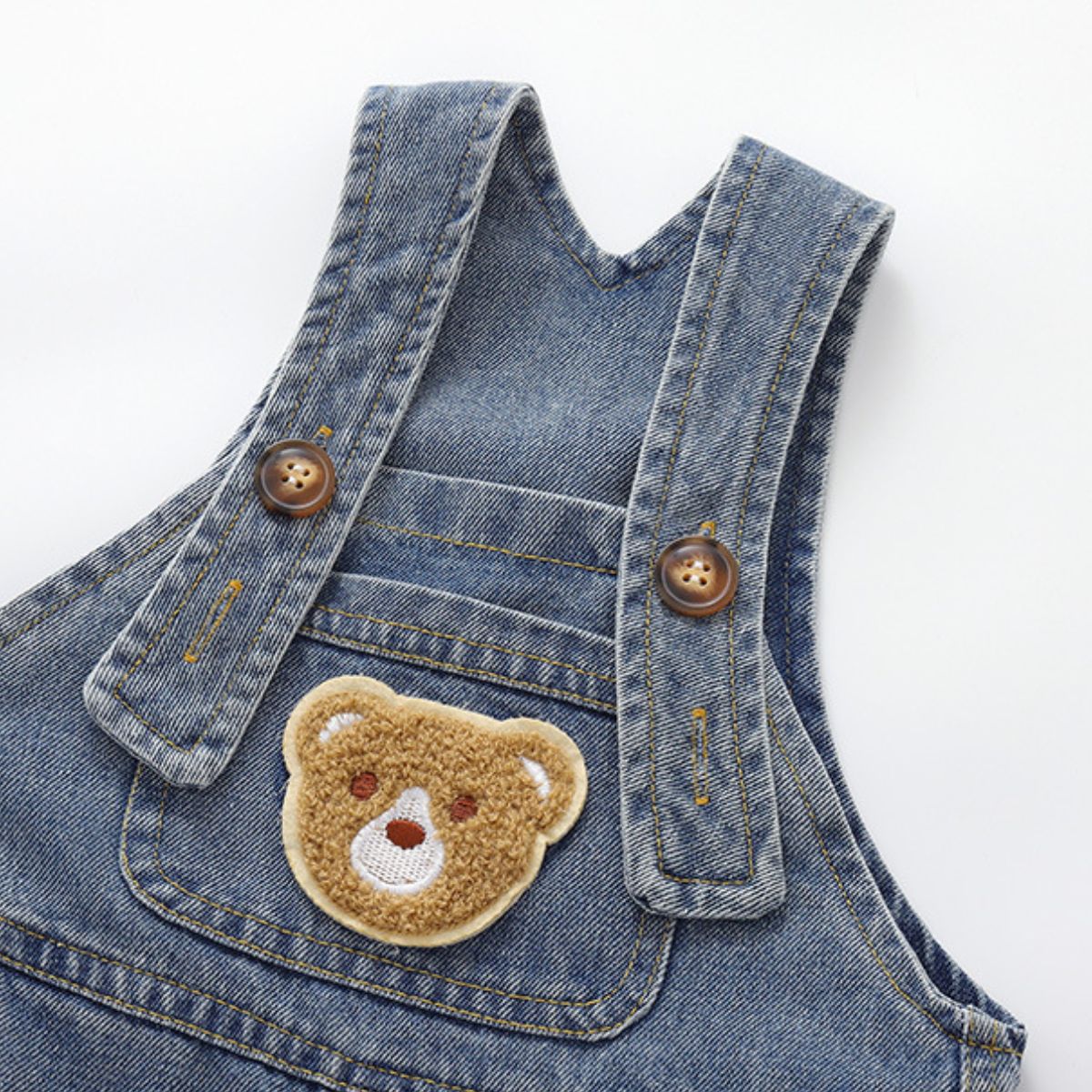 Baby denim overalls children's spring new boys and girls cartoon casual pants