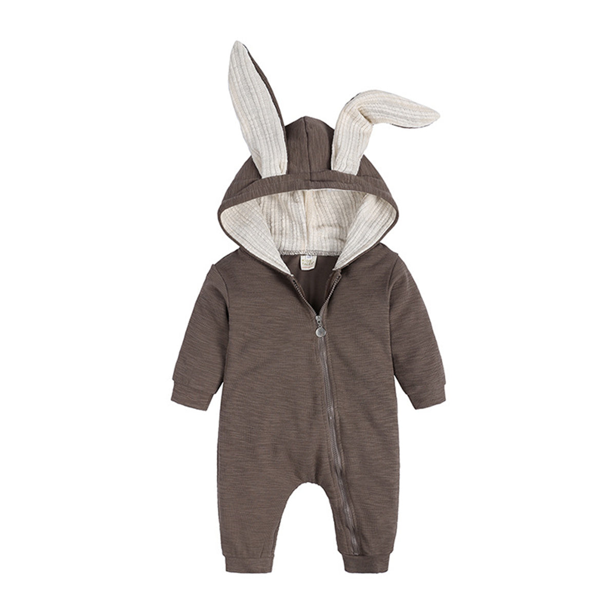 Baby big ears bunny hooded zipper romper