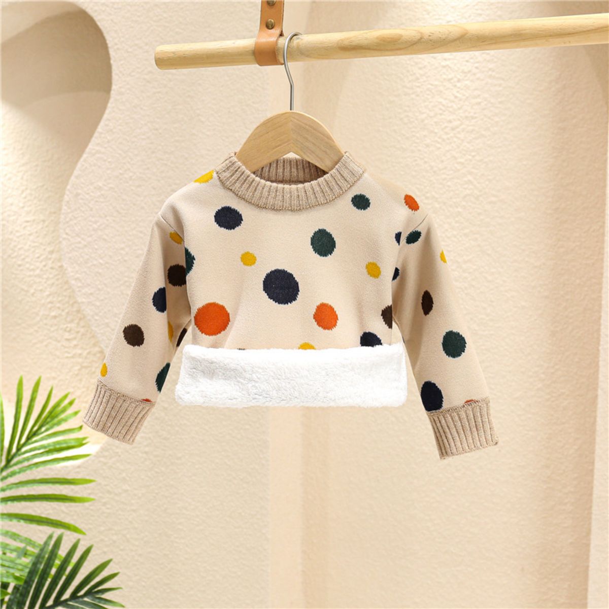 girls autumn and winter thick fleece sweater