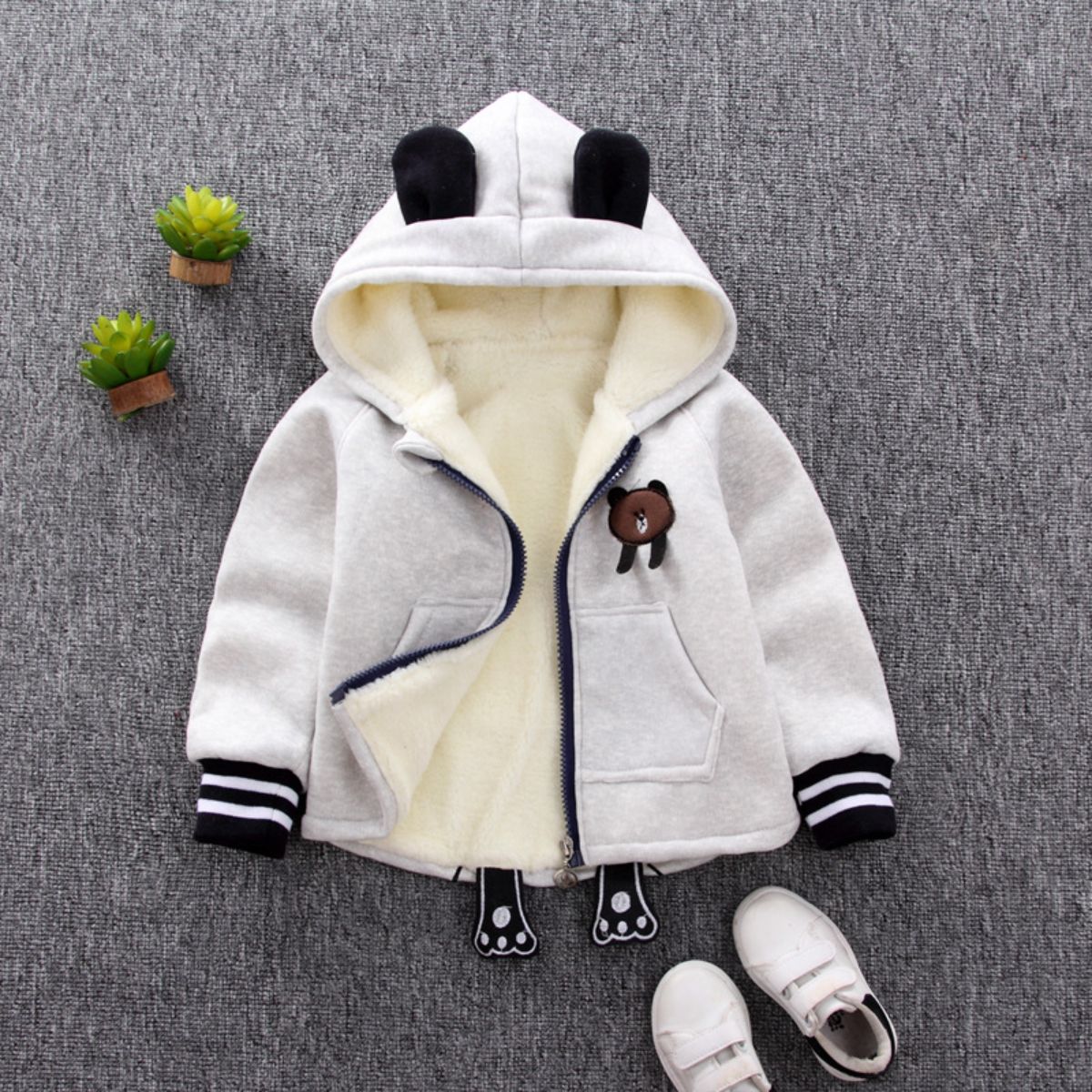 Boys&#39; cotton hooded jacket