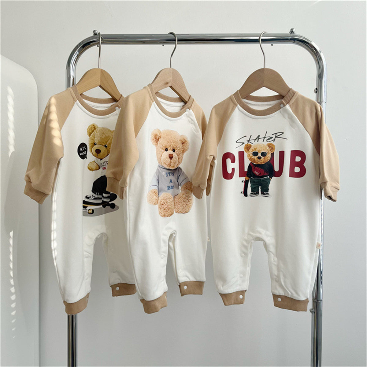 Large collection of khaki bear trendy sweater style jumpsuit