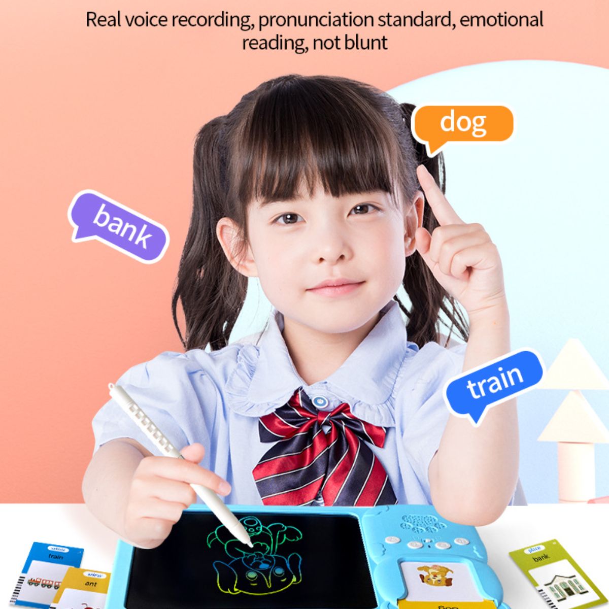 Children's LCD handwriting board card drawing machine card insertion graffiti drawing board puzzle all-in-one machine