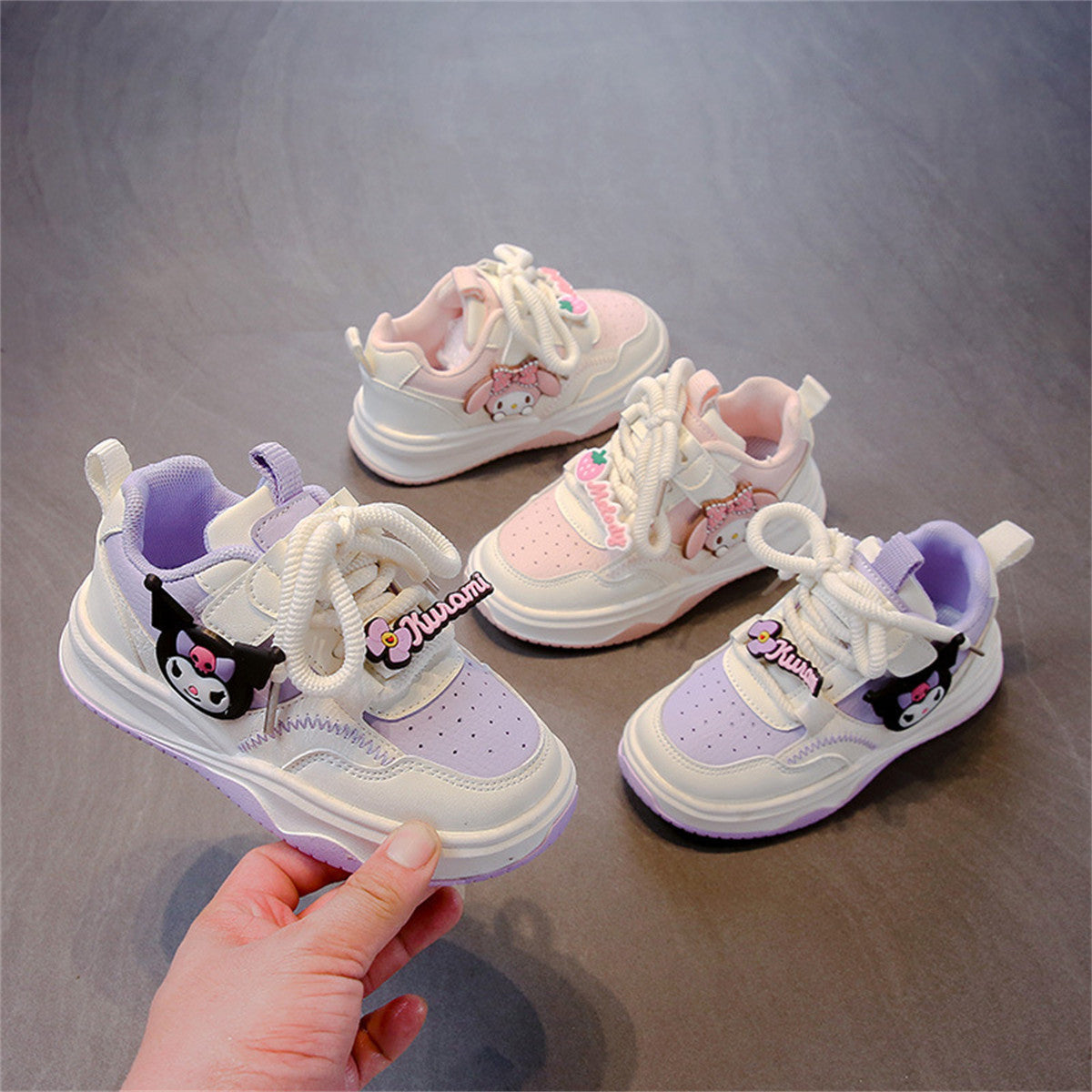 Sanrio pattern casual style comfortable soft sole breathable sports shoes for medium and large children and girls