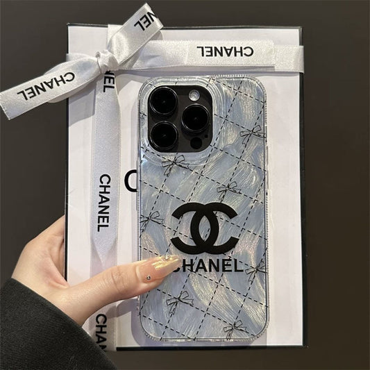 Apple light luxury feather yarn small Chanel style Apple mobile phone case