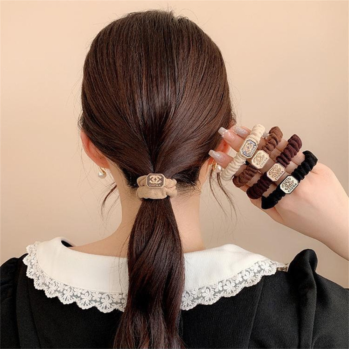 Adult small fragrance style simple temperament style elastic autumn and winter hair rope