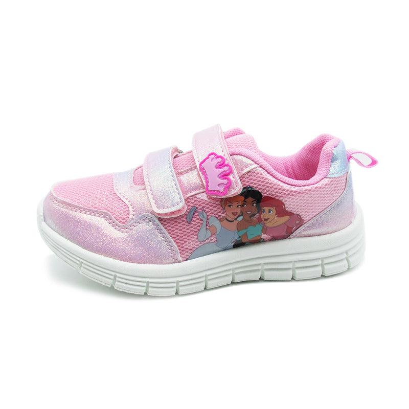 Disney Princess Style Cartoon Sneakers for Girls and Kids in Autumn