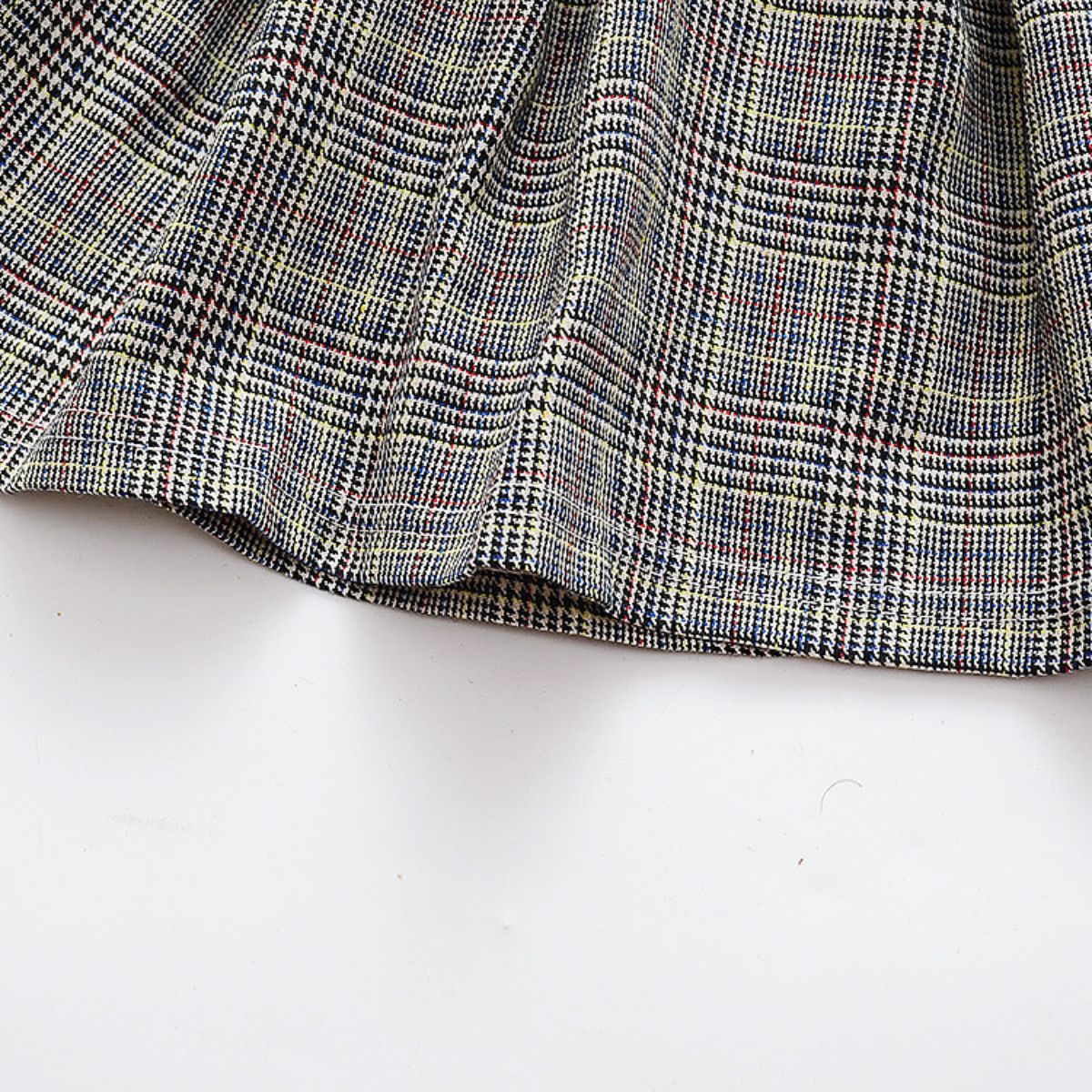 Girls dress spring and autumn baby fake 2 pieces fashionable children's skirt plaid little girl princess skirt