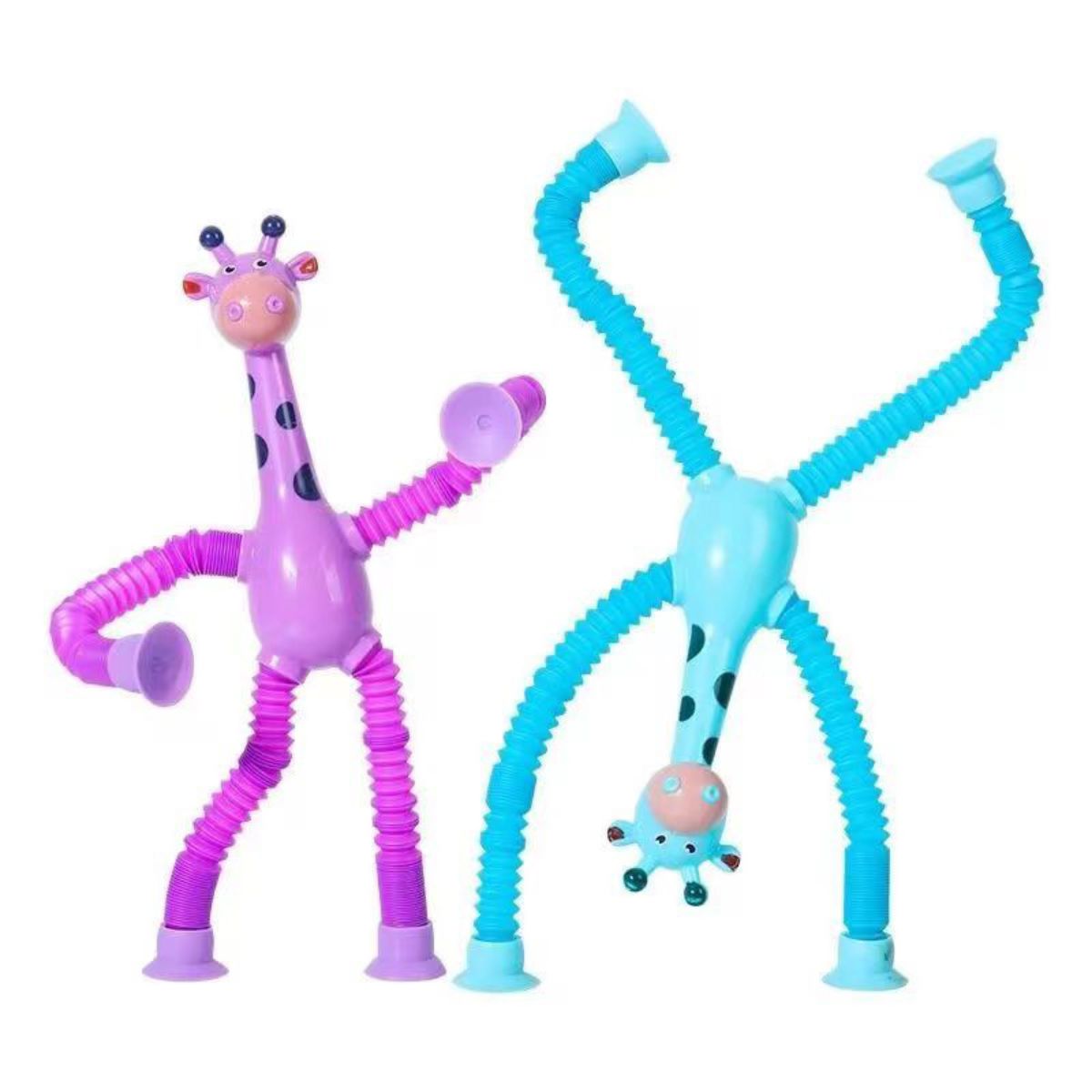 Telescopic tube and giraffe suction cup decompression toy