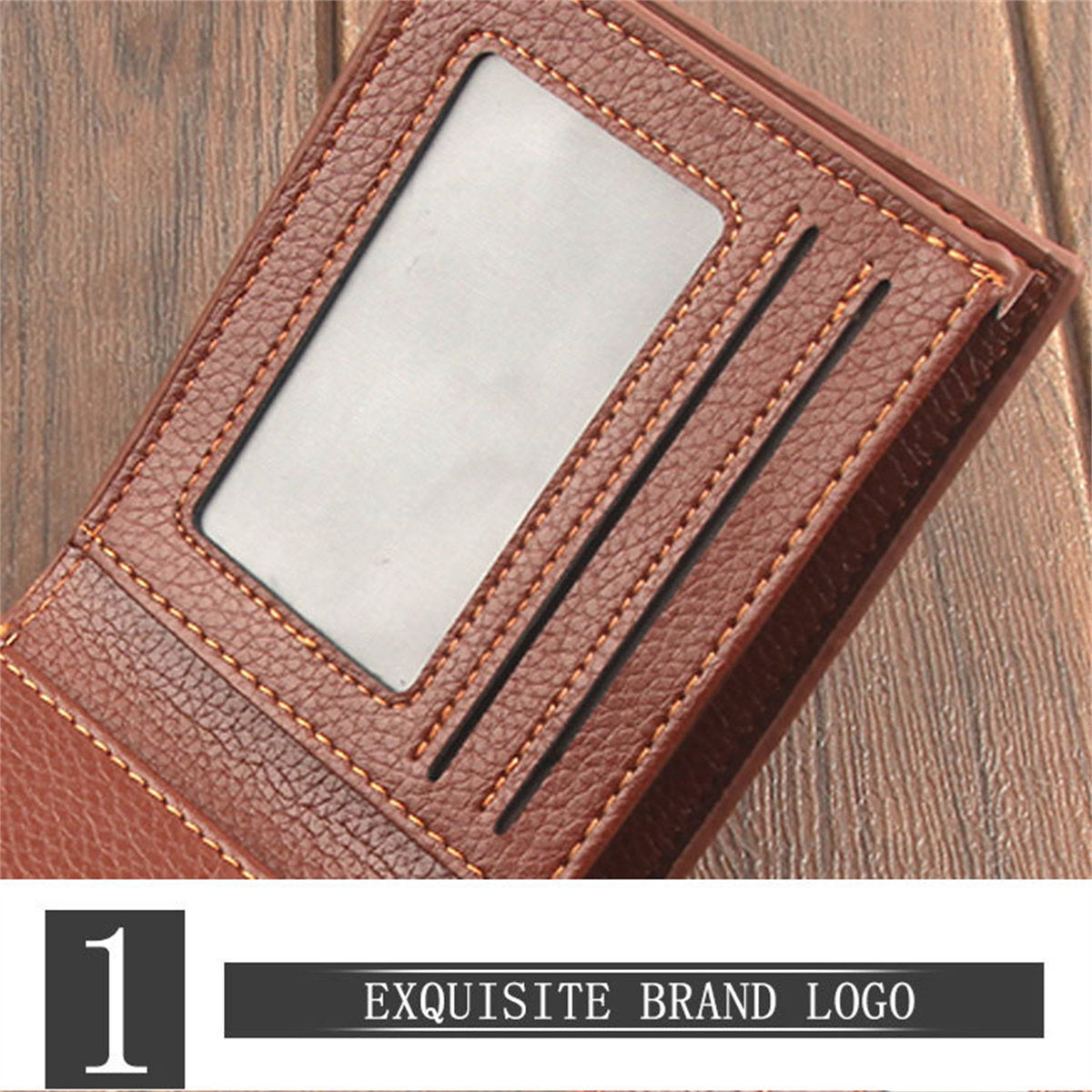 Men's Retro Fashion Zipper Short Multifunctional Card Holder Wallet