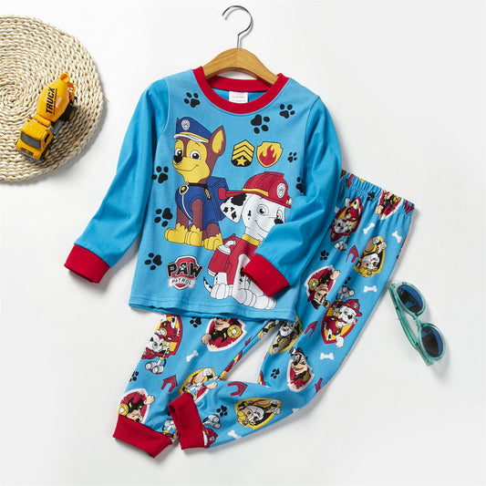 Long-sleeved cotton children's home clothes set children's pajamas