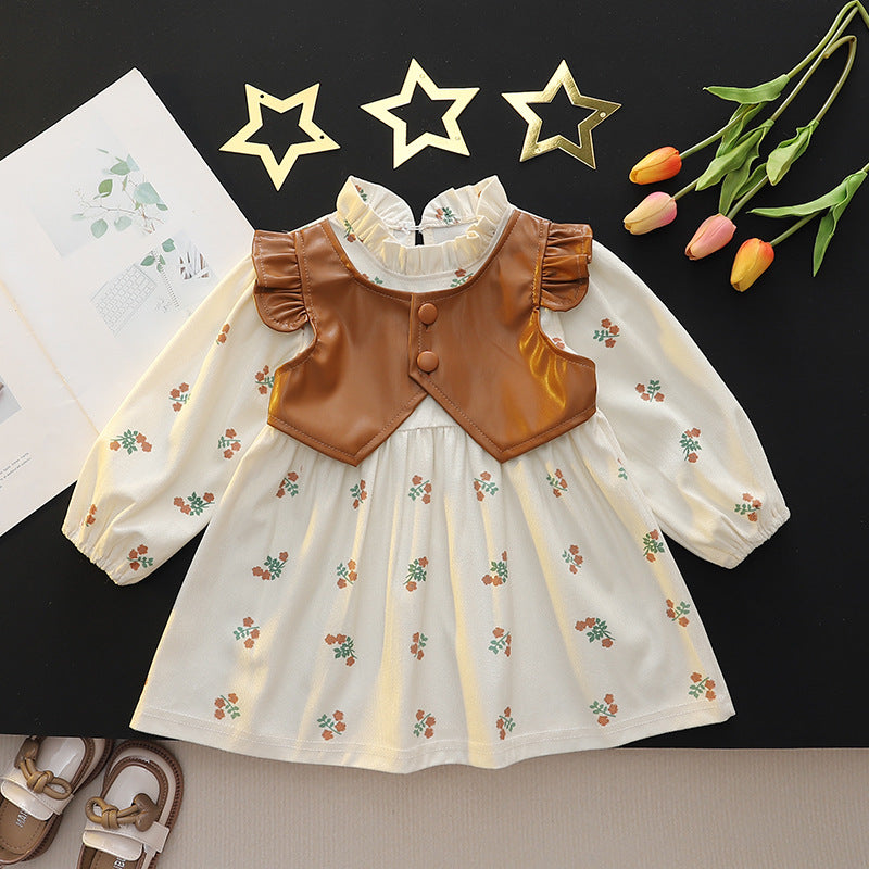 New spring and autumn skirt for baby girls, two-piece princess skirt for girls