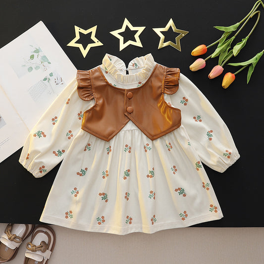 New spring and autumn skirt for baby girls, two-piece princess skirt for girls