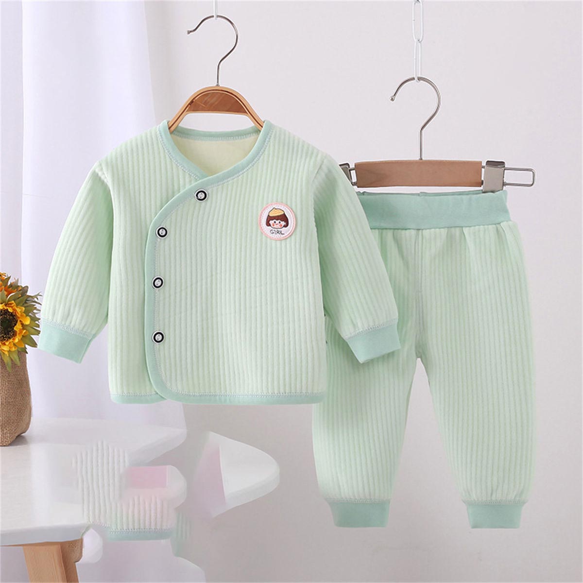 baby's fleece two piece thermal underwear set