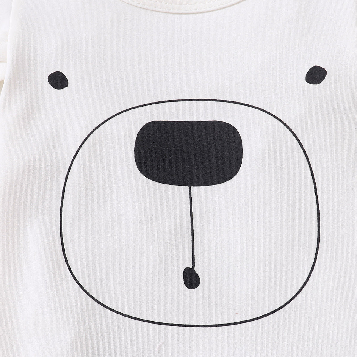 Baby Boy Bear Printed Short-sleeve Bodysuit With Hat