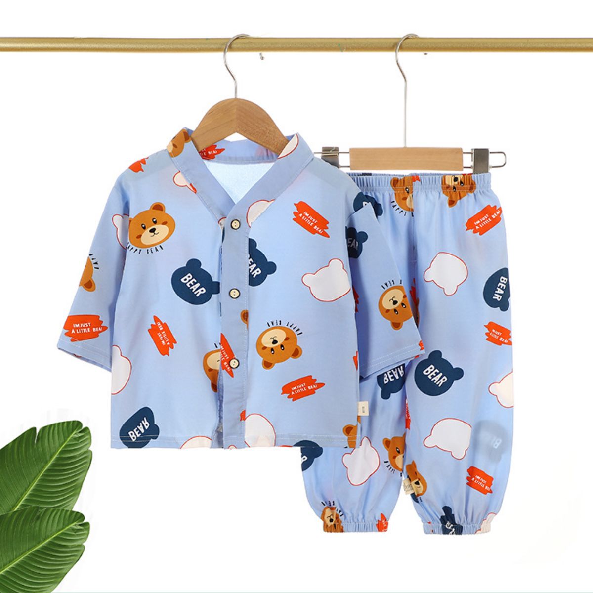 Summer children's pajamas short-sleeved shorts boys and girls baby suits summer thin loose small children air-conditioned clothing