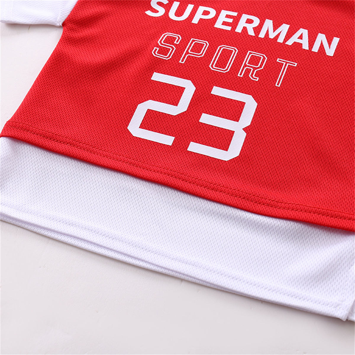 New summer children's sports short-sleeved basketball uniforms set fake two-piece boys' jerseys girls' clothing