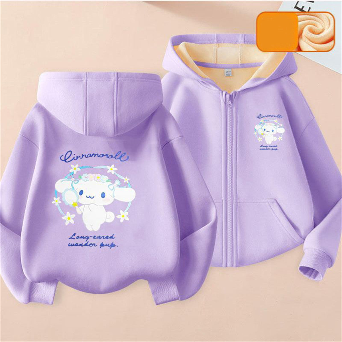 Thick Cartoon Cute Girls Long Sleeve Sweater Jacket Zipper Style