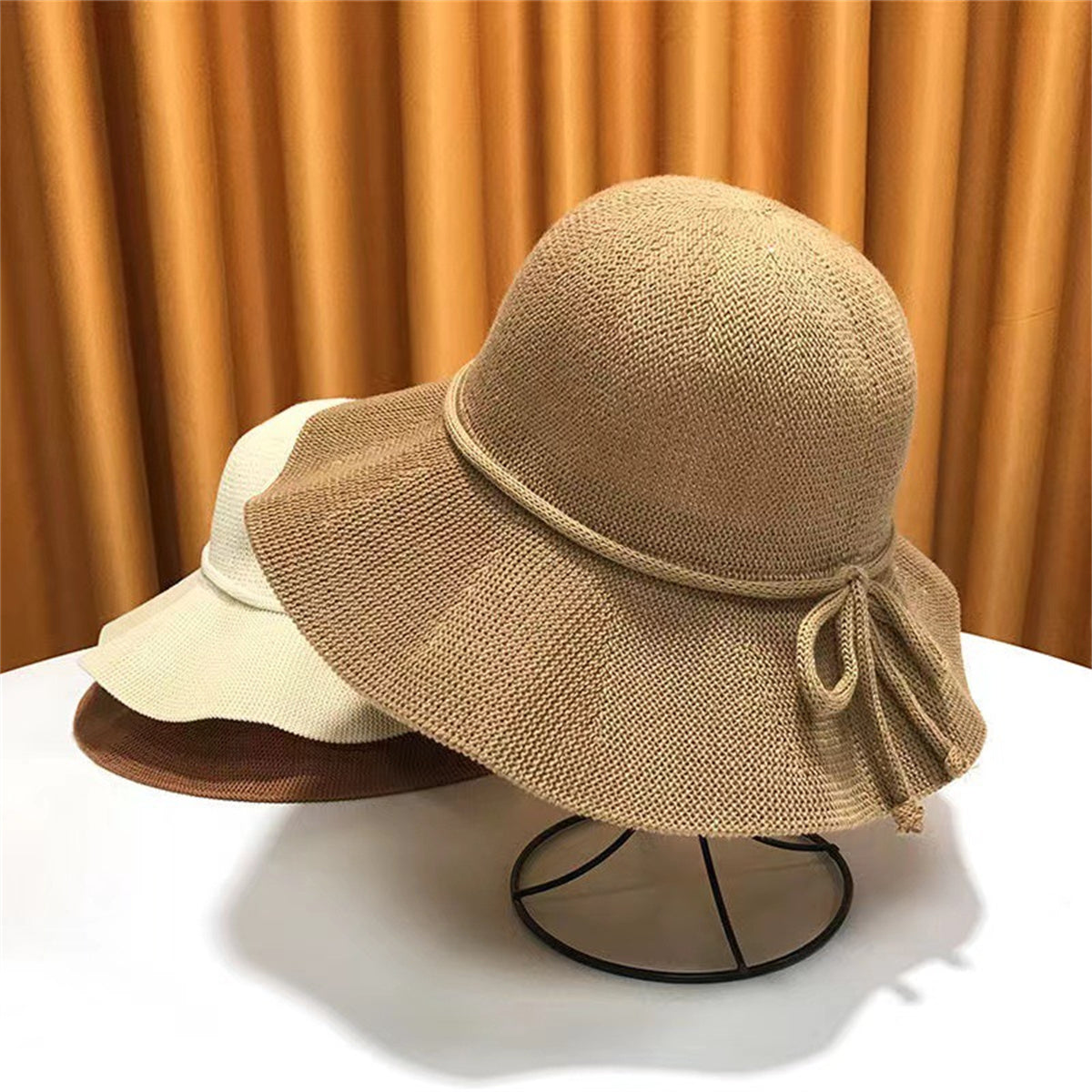 Women's summer daily outing washable folding hat women's large brim sun protection bucket hat