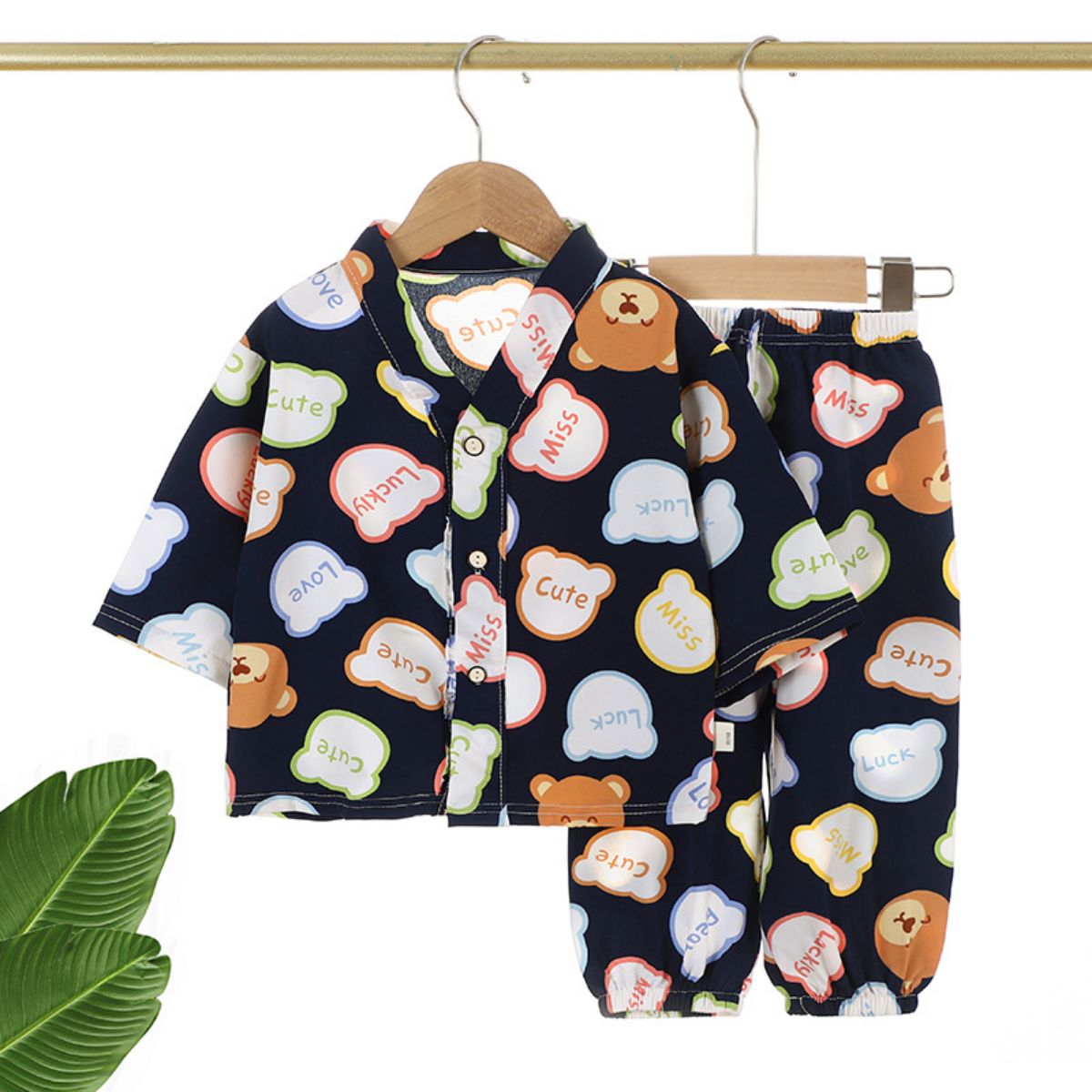 Summer children's pajamas short-sleeved shorts boys and girls baby suits summer thin loose small children air-conditioned clothing